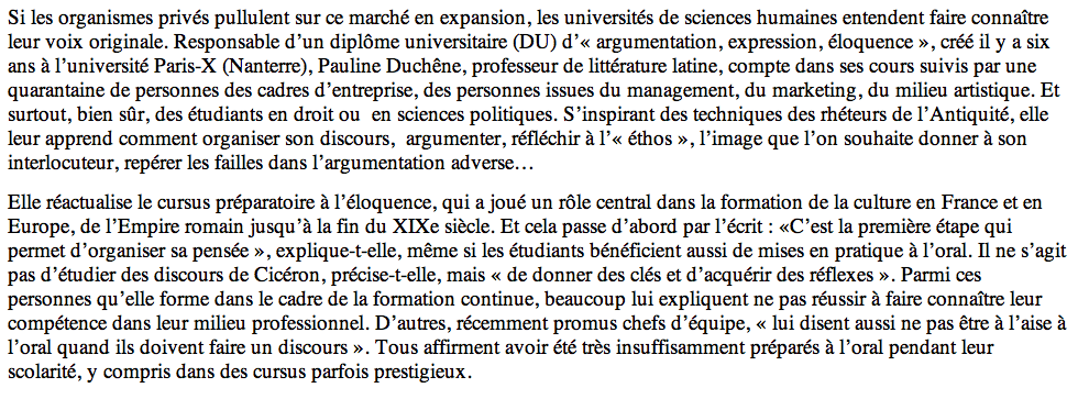 Diplômes universitaires « Orator » - Langues et littératures grecques ...